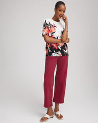 Chico's Collections Girlfriend Cropped Wide-Leg Jean