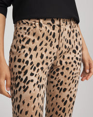 Chico's Collections Leopard Girlfriend Slim Ankle Jeans