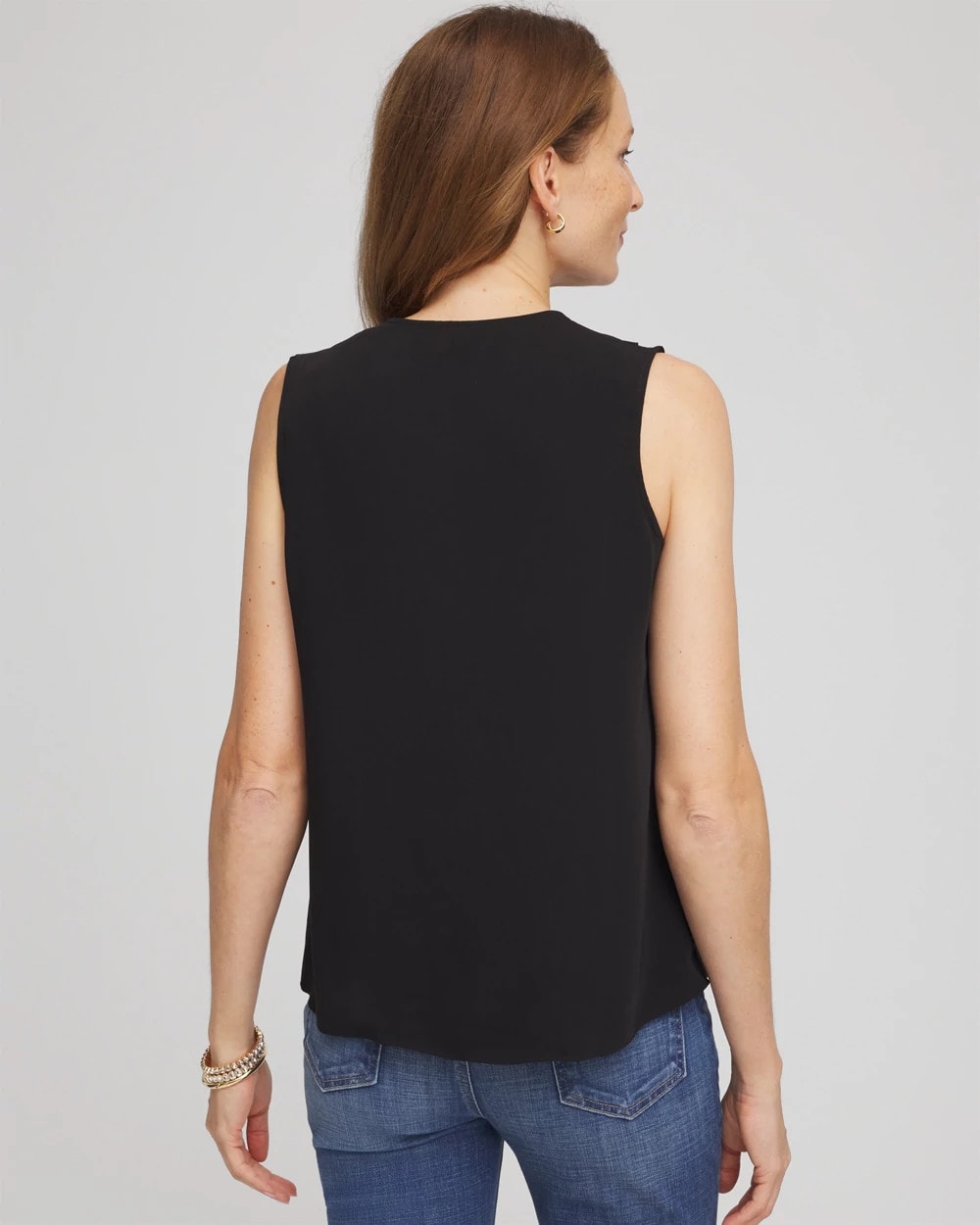 Chico's Clothing Satin Ruffle Tank