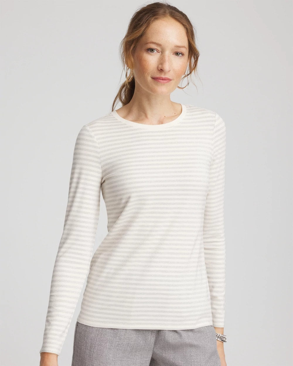 Chico's Clothing Metallic Layering Tee