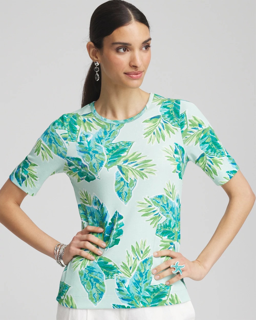 Chico's Clothing Pima Short Sleeve Everyday Tee