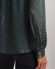 Chico's Clothing Clip-Dot Billow-Sleeve Blouse