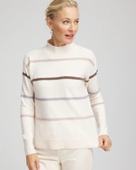 Chico's Clothing Sequined Stripe Pullover Sweater