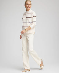 Chico's Clothing Sequined Stripe Pullover Sweater