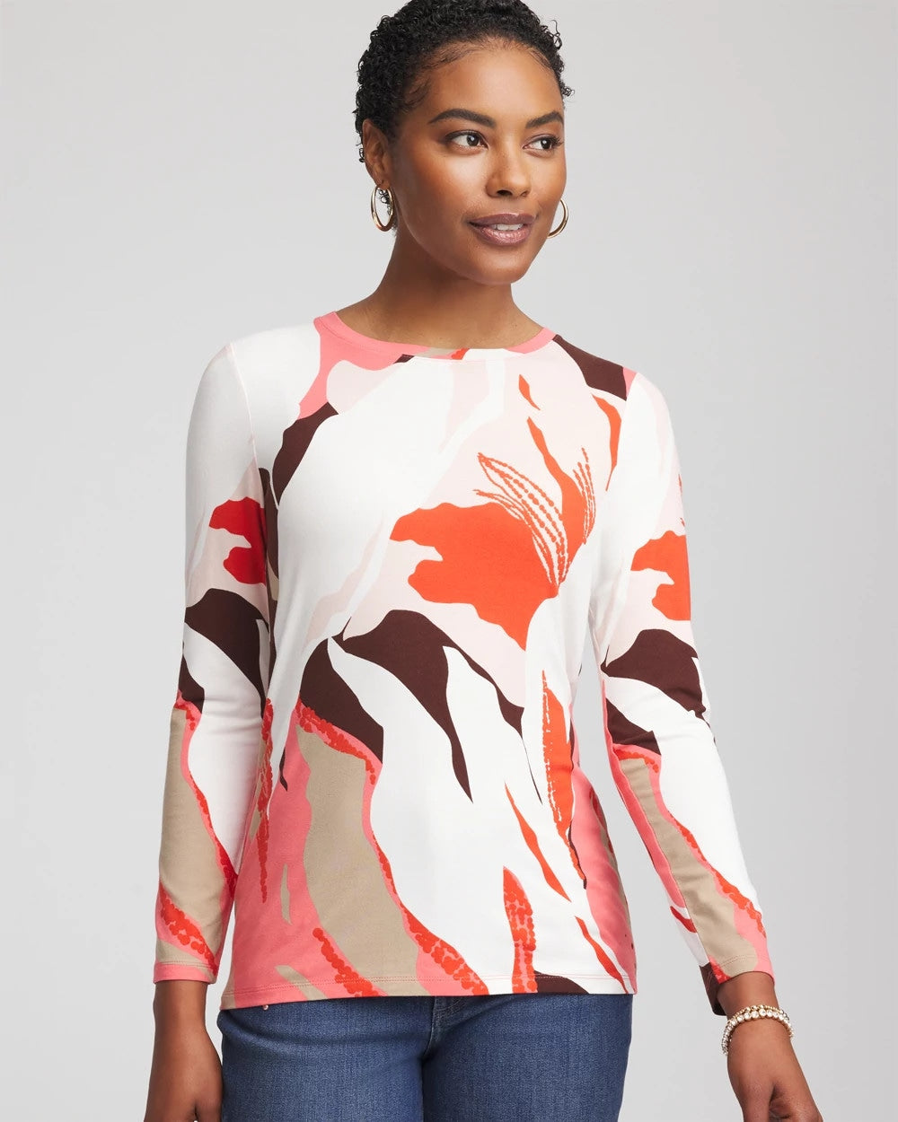 Chico's Clothing Tropical Touch of Cool™ Layering Tee
