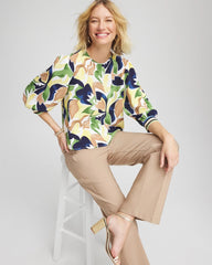 Chico's Clothing Mod Blooms Matte Satin Pullover