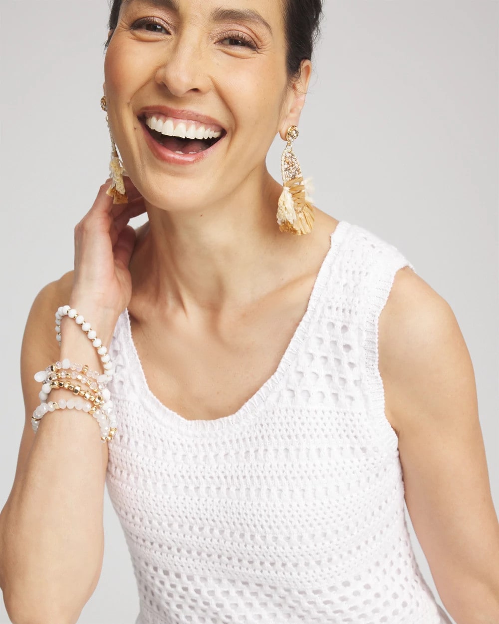 Chico's Clothing Crochet-Bodice Maxi Dress