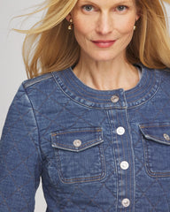 Chico's Clothing Quilted Denim Jacket