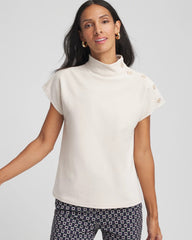 Chico's Clothing Ottoman Cap Sleeve Tee