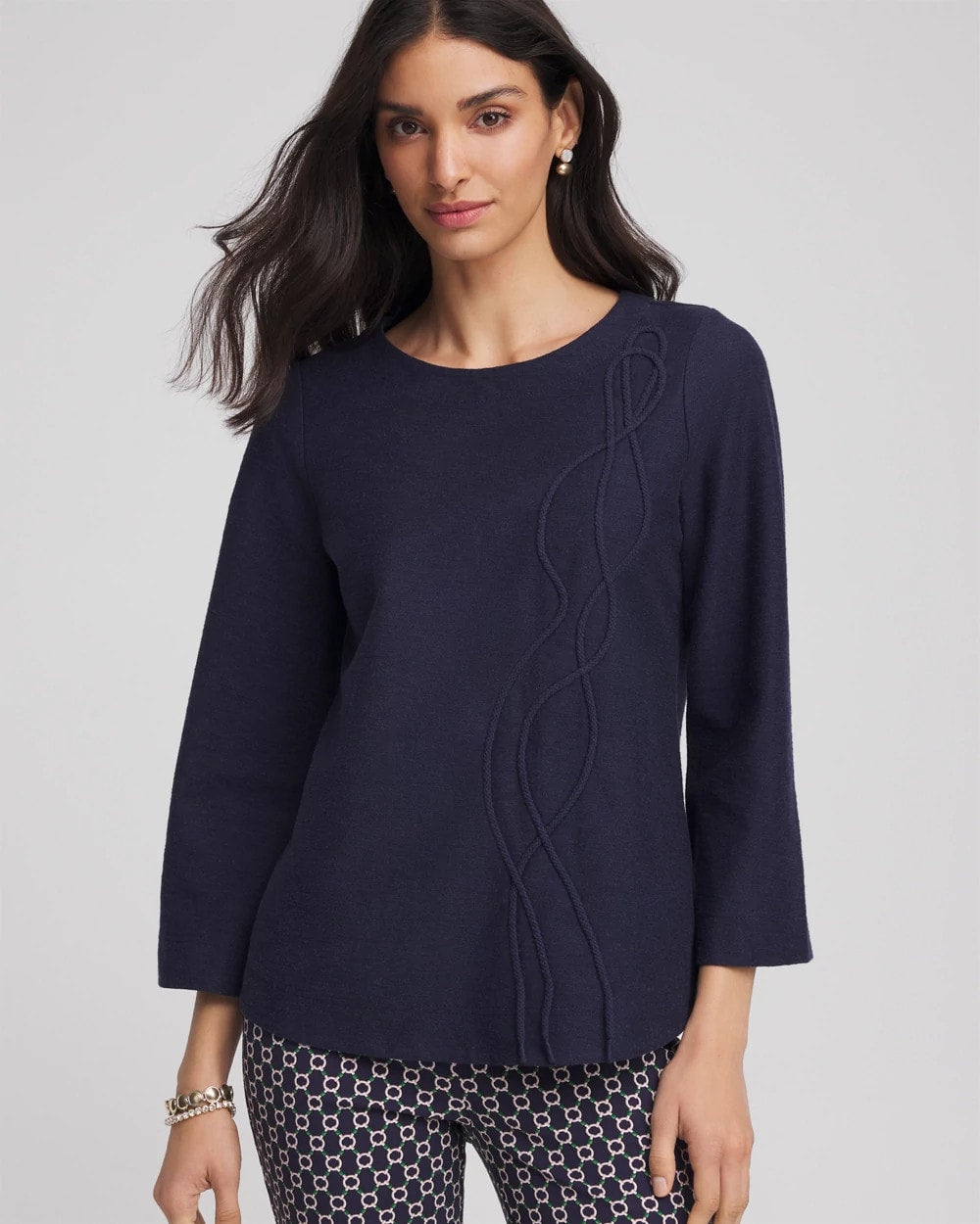 Chico's Clothing Denim Soutache Top