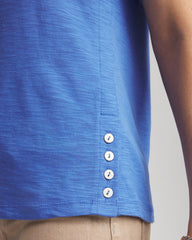 Chico's Clothing Slub Crewneck Button Tee