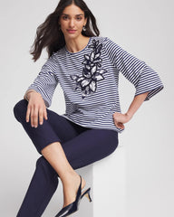 Chico's Clothing Floral Embroidered Tee