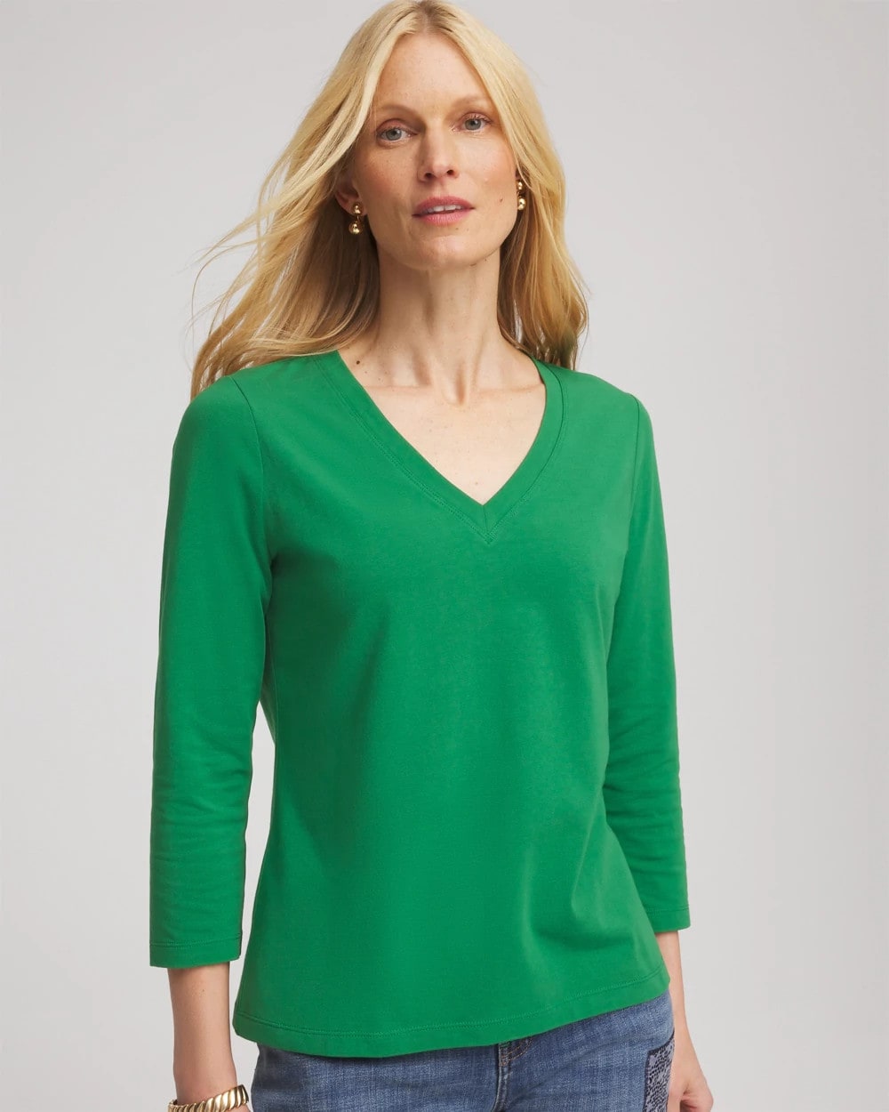 Chico's Clothing 3/4 Sleeve Perfect Tee
