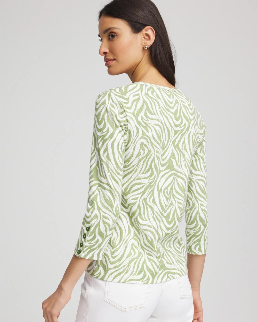 Chico's Clothing Pima Button Sleeve Tee