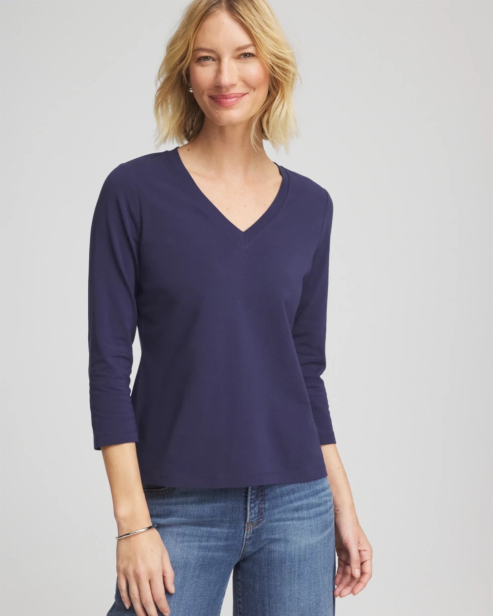 Chico's Clothing 3/4 Sleeve Perfect Tee