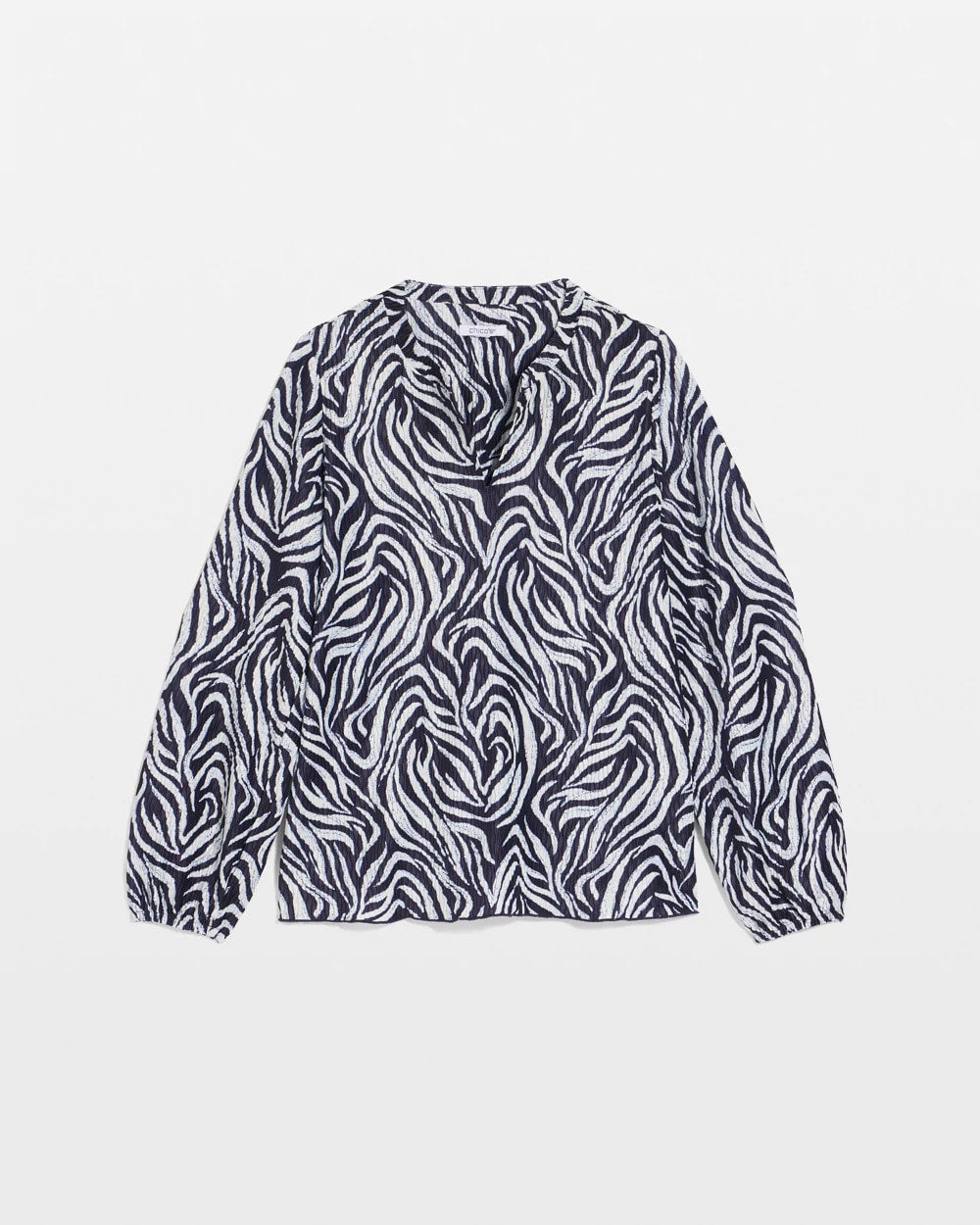 Chico's Clothing Zebra Waves Crinkle Top