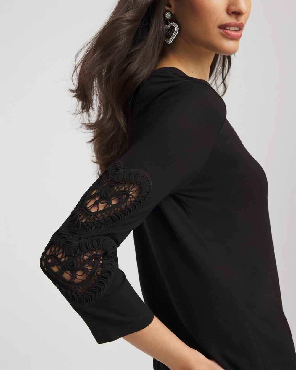 Chico's Clothing Heart Sleeve Detail Tee