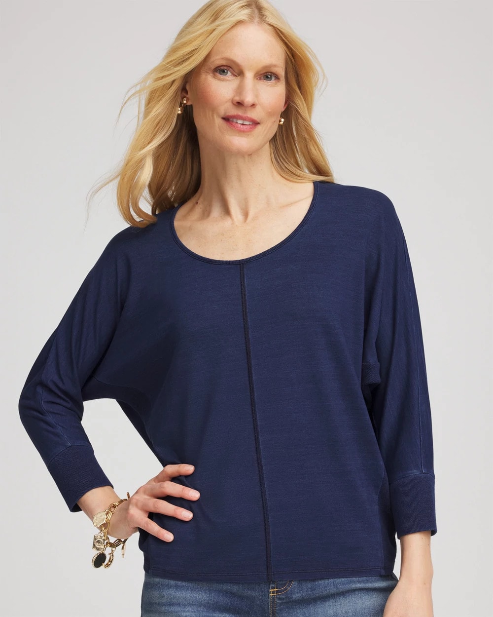 Chico's Clothing Dolman Denim Tee