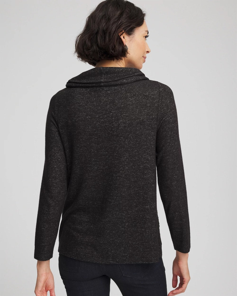 Chico's Clothing Lace Hem Cowlneck Top