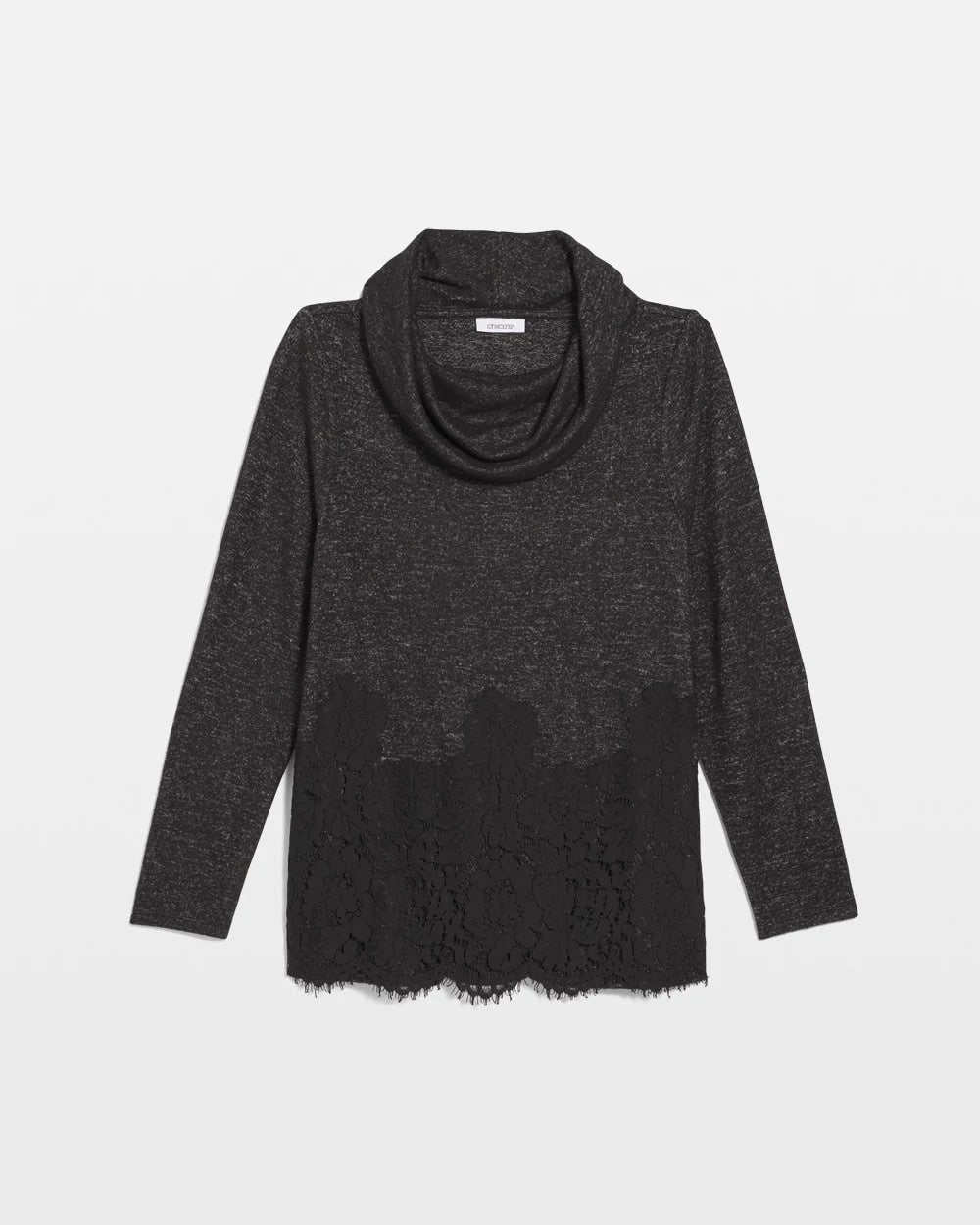 Chico's Clothing Lace Hem Cowlneck Top