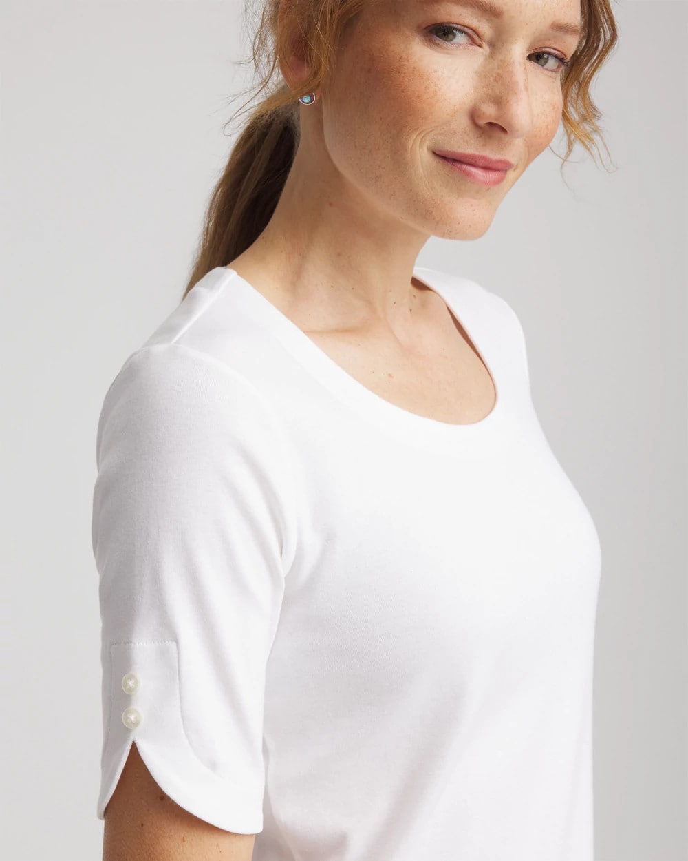 Chico's Clothing Short Sleeve Pima Tee