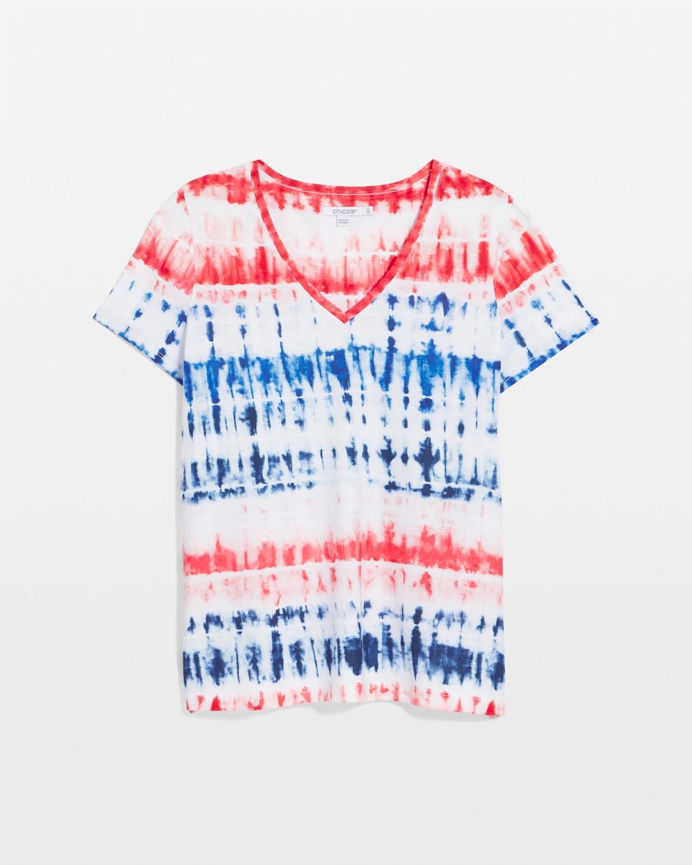 Chico's Clothing Zenergy® Americana Tie-dye V-Neck Tee