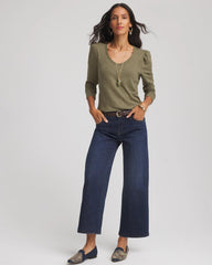 Chico's Clothing Slub Puff-Sleeve Tee