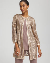 Chico's Clothing Travelers™ Collection Champagne Sequins Jacket