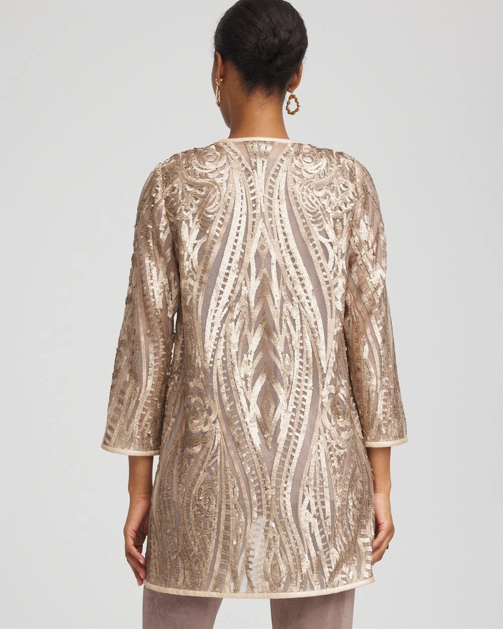 Chico's Clothing Travelers™ Collection Champagne Sequins Jacket