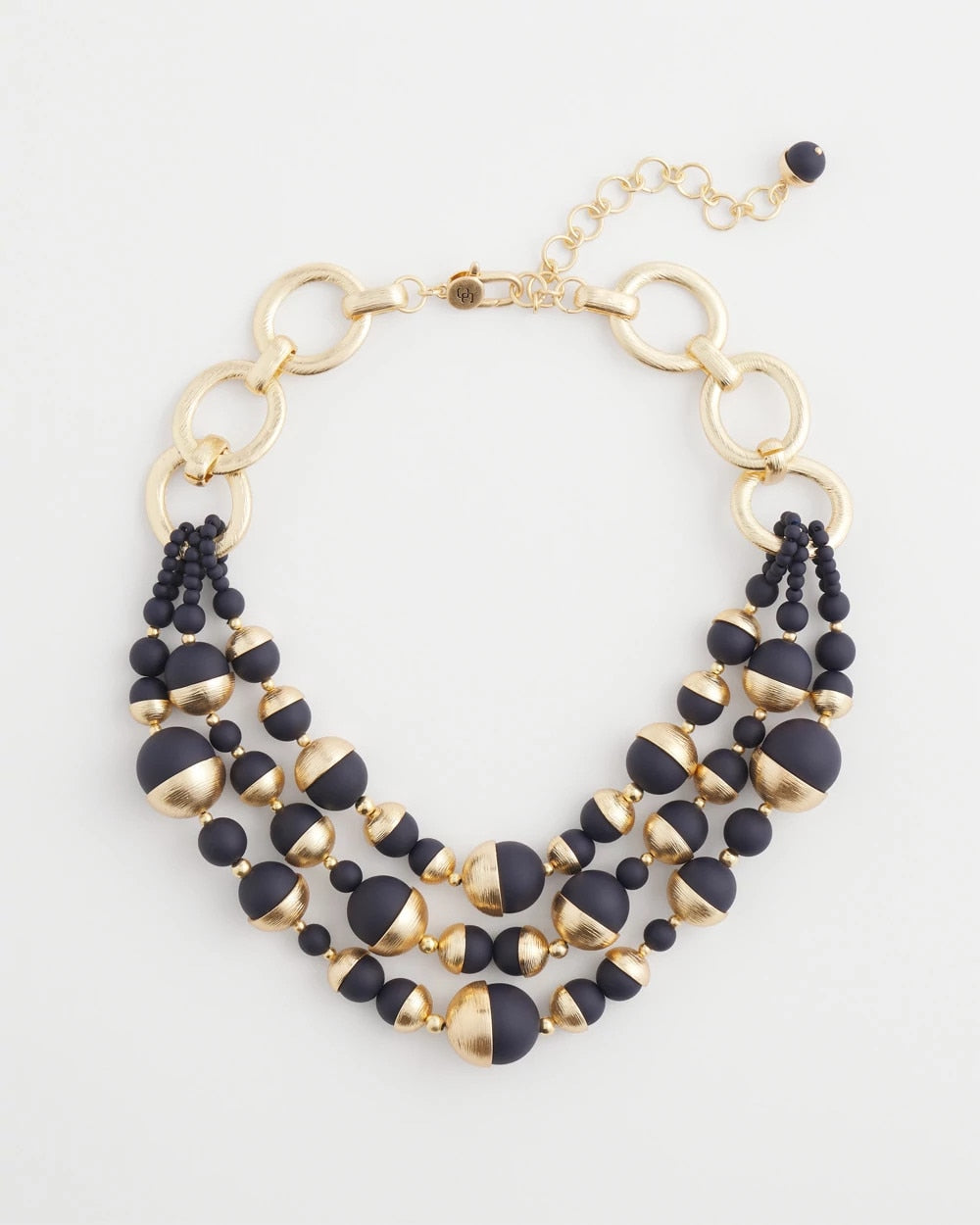 Chico's Jewelry Gold & Navy Bead Necklace