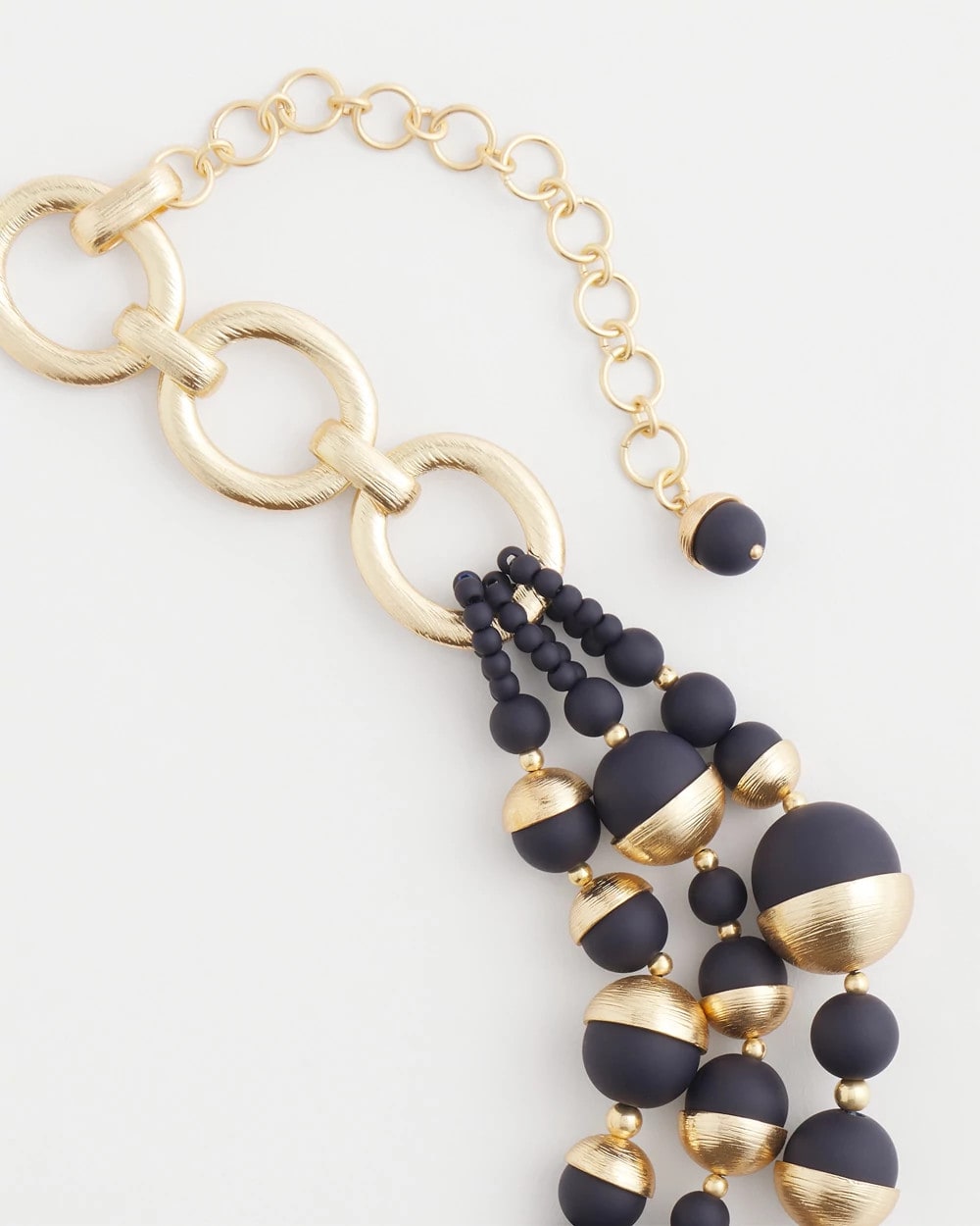 Chico's Jewelry Gold & Navy Bead Necklace