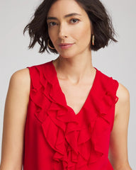 Chico's Clothing Satin Ruffle Tank