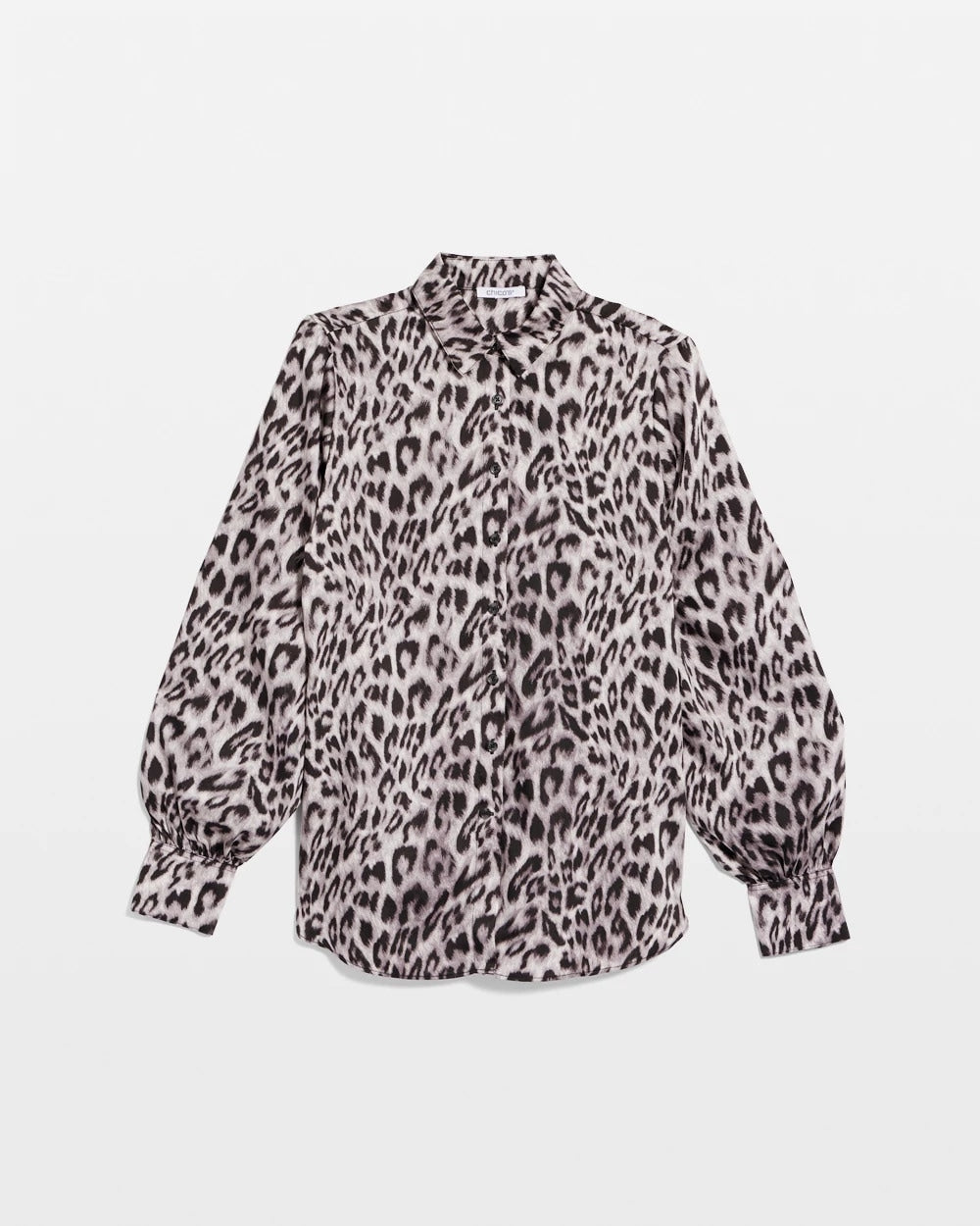 Chico's Clothing Faux Silk Snowy Animal Shirt