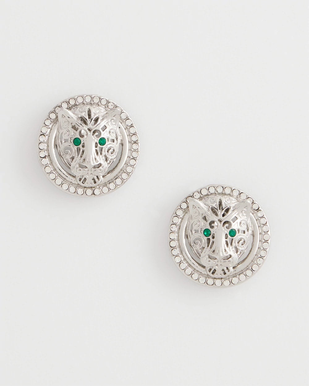 Chico's Jewelry Green Eye Tiger Clip-On Earrings