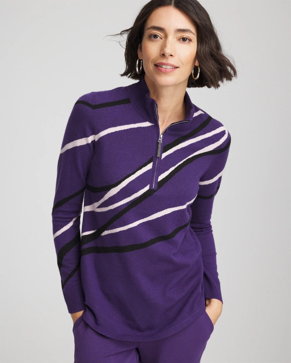 Chico's Clothing Zenergy® Luxe Morocco Half-Zip Pullover