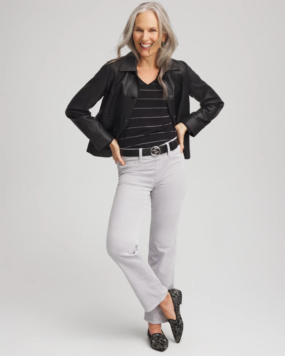 Chico's Clothing Touch of Cool™ Lurex Layering Tee