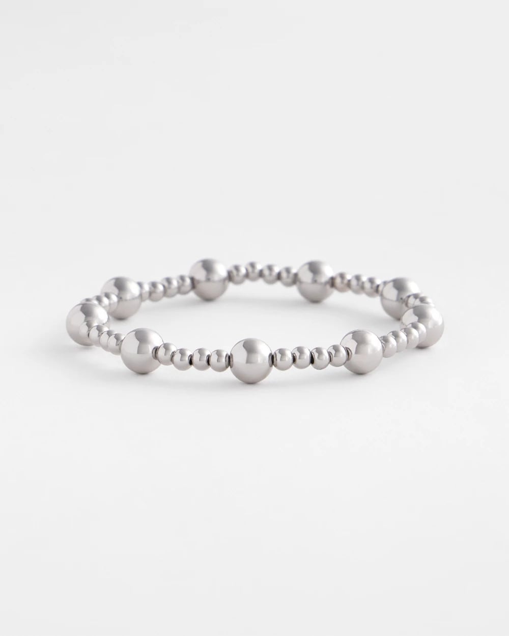 Chico's Jewelry Silver-tone Medium Bead Stretch Bracelet