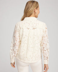 Chico's Clothing Classic-Fit Collared Lace Shirt