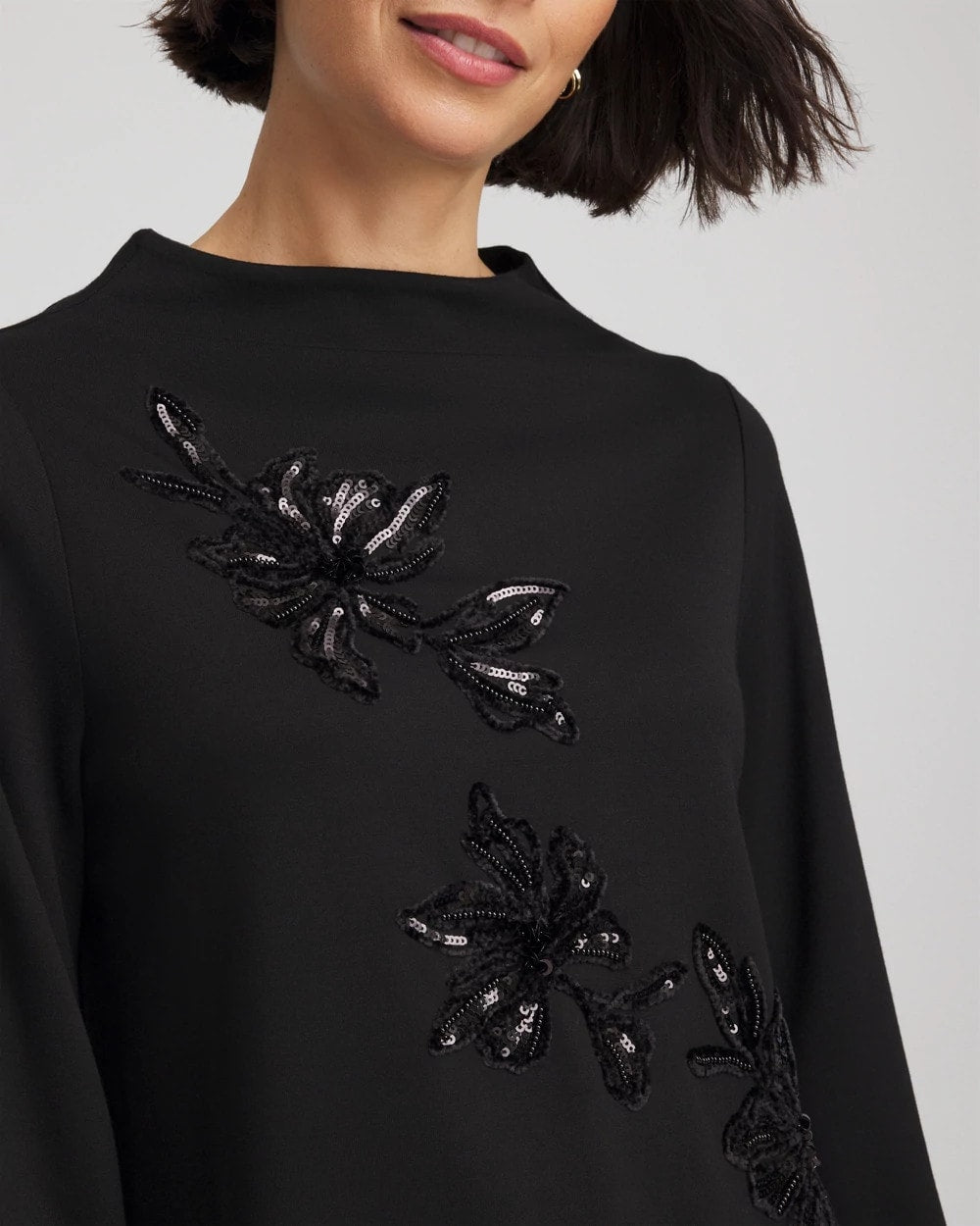 Chico's Clothing Embellished Structured Top