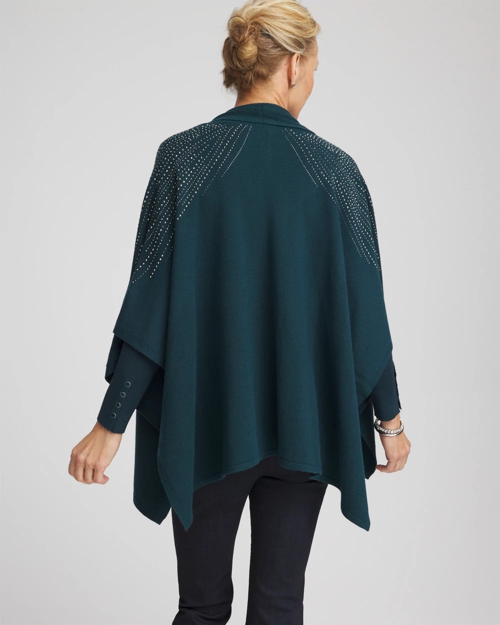 Chico's Clothing Embellished Shawl Collar Ruana