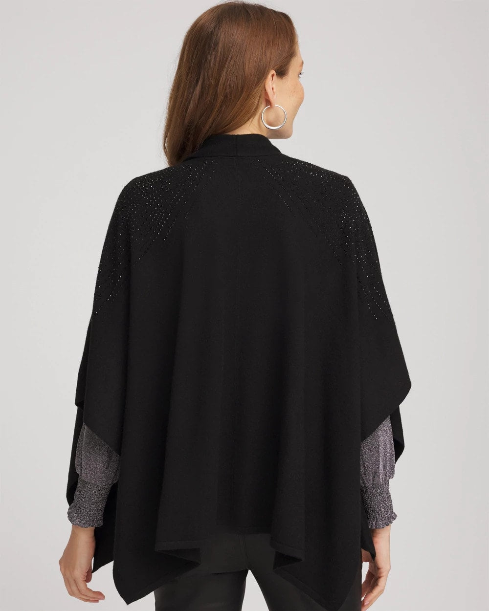 Chico's Clothing Embellished Shawl Collar Ruana