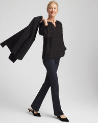 Chico's Clothing Feathered Pullover Peasant Blouse