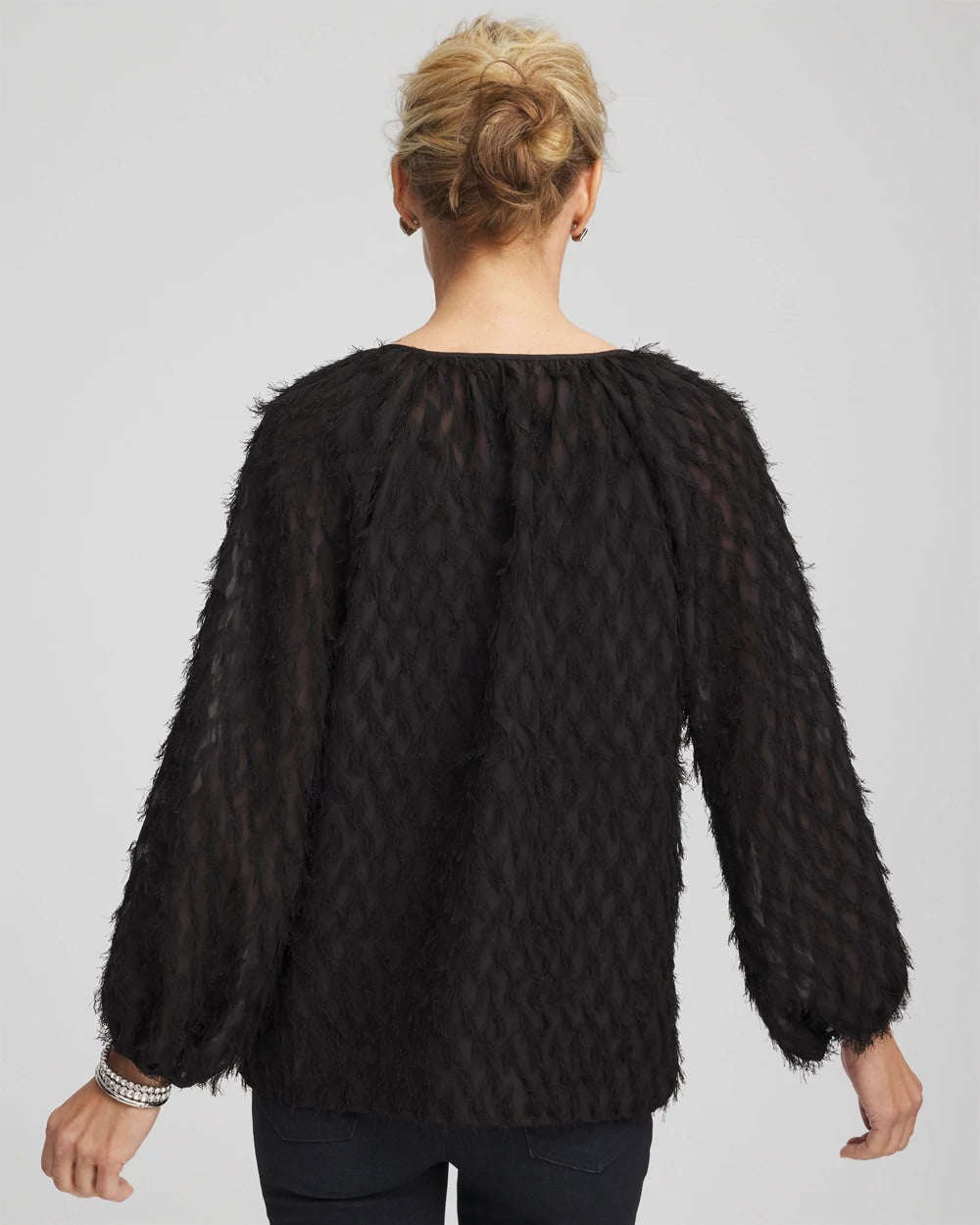 Chico's Clothing Feathered Pullover Peasant Blouse