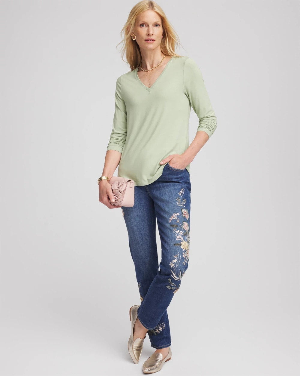 Chico's Clothing Touch of Cool™ V-Neck Layering Tee