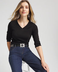 Chico's Clothing Pima Cotton 3/4 Sleeve Tee