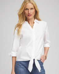 Chico's Clothing Poplin Tie-Front Top