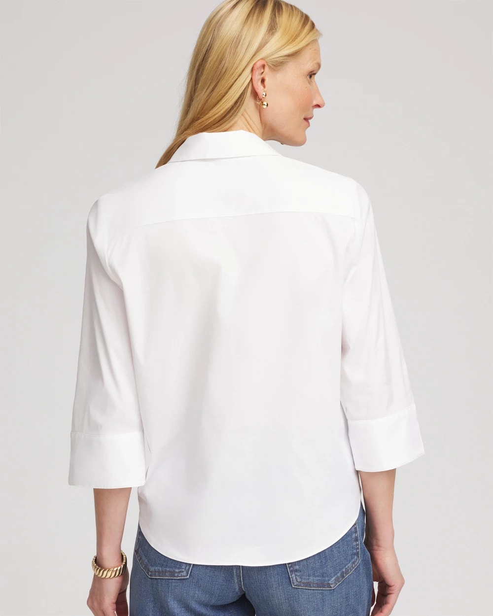 Chico's Clothing Poplin Tie-Front Top