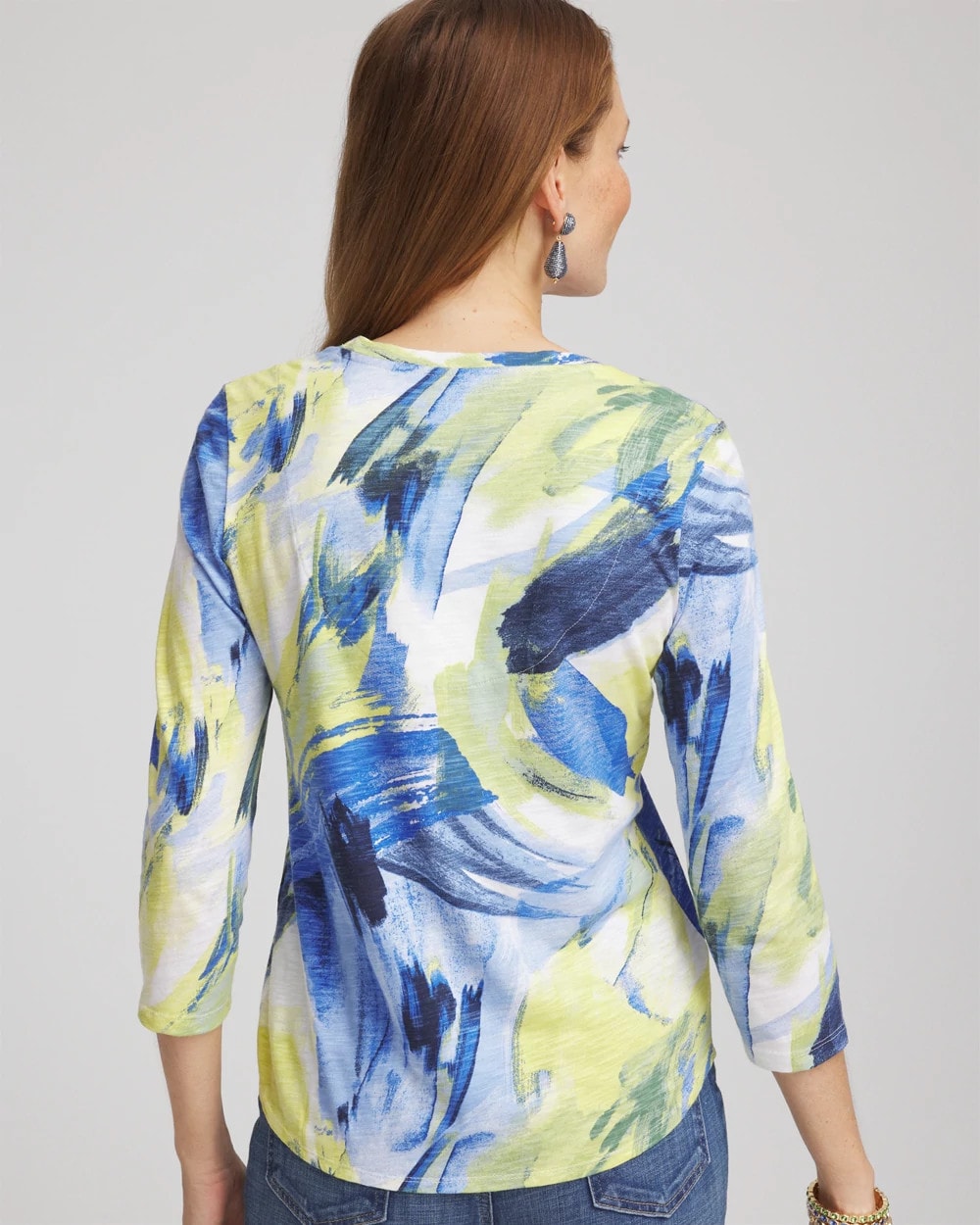 Chico's Clothing Slub 3/4 Sleeve Tee