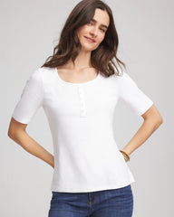 Chico's Clothing Pima Cotton Henley Tee