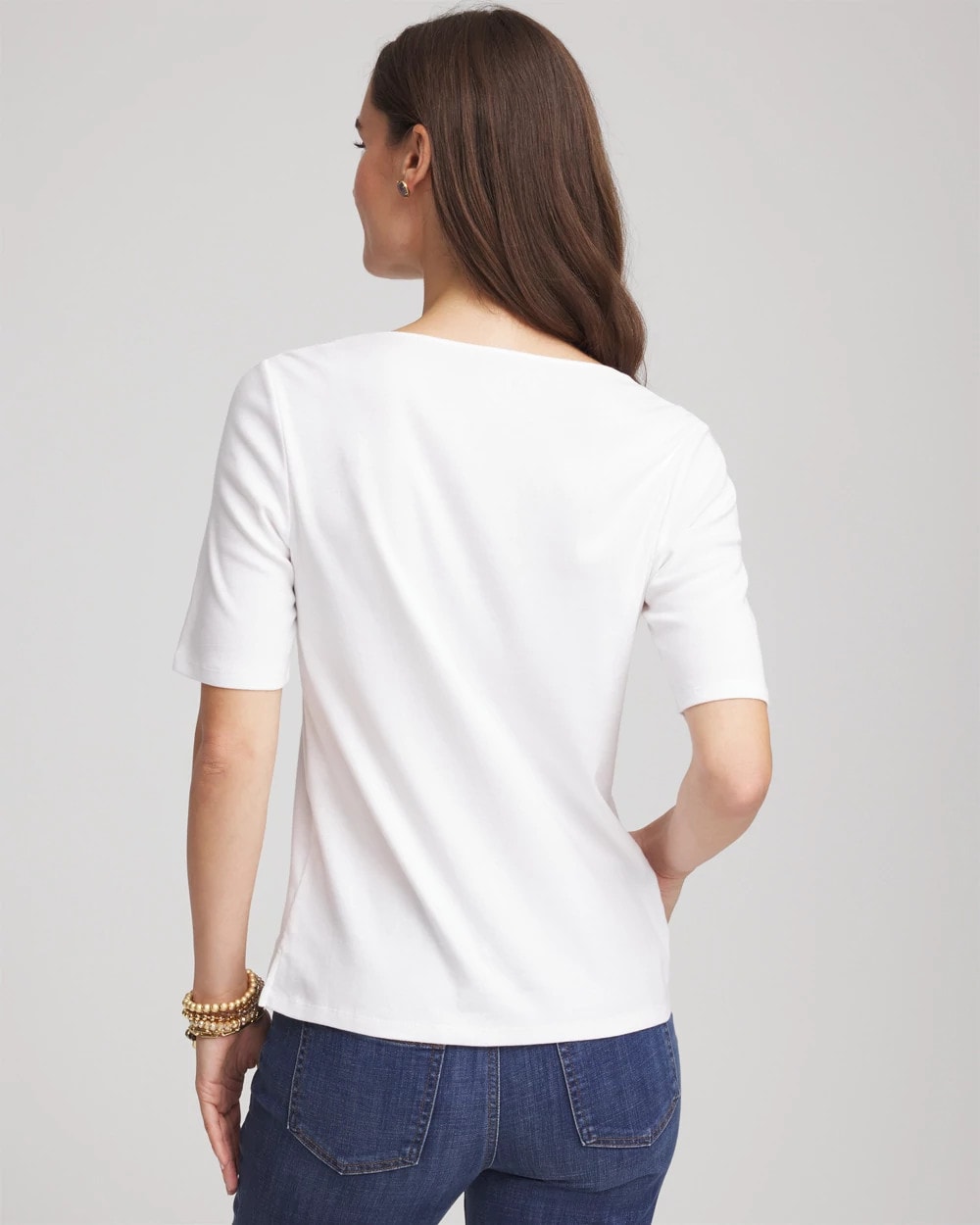 Chico's Clothing Pima Cotton Henley Tee